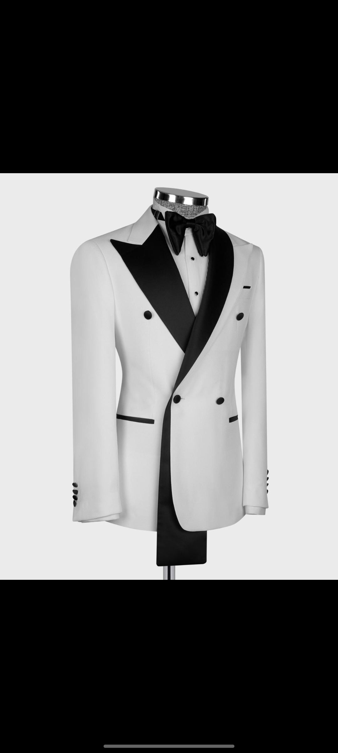 Smoking blanc pantalon noir