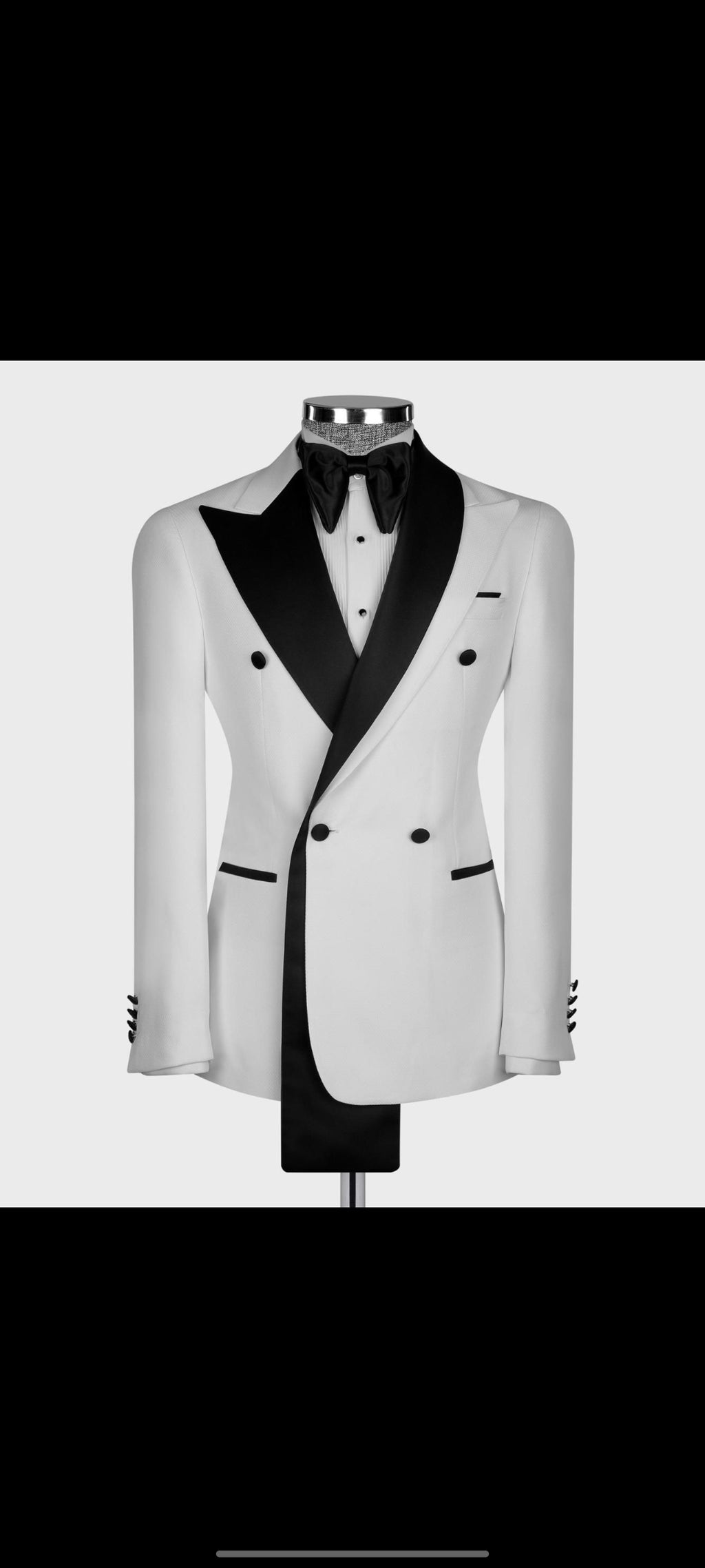 Smoking blanc pantalon noir